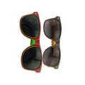 Plastic Retro Sunglasses with double color frame